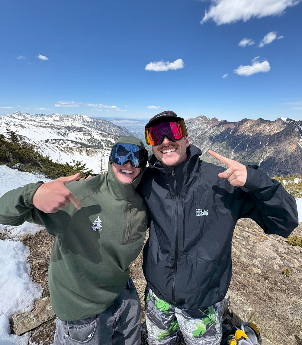 Skiers wearing Shifties goggles